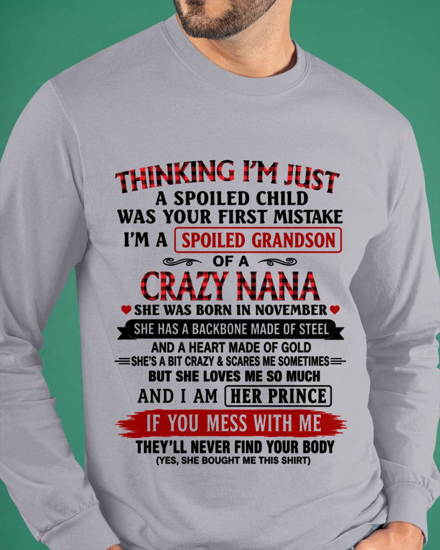NOVEMBER - NANA LOVES HER GRANDSON SHIRT - FROM GRANDMA - TLEE11 (SKU2608-28-11)