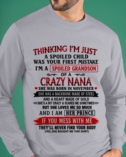 NOVEMBER - NANA LOVES HER GRANDSON SHIRT - FROM GRANDMA - TLEE11 (SKU2608-28-11)