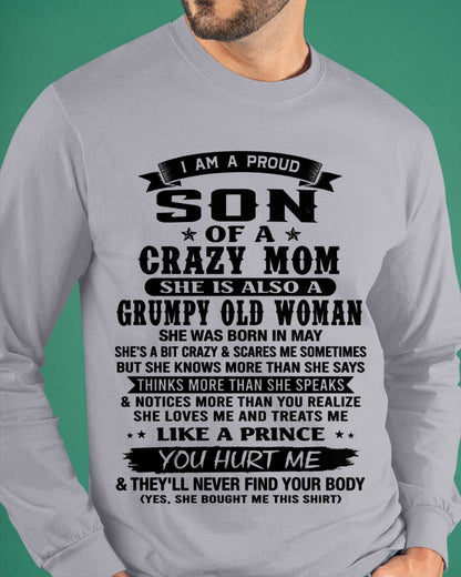 MAY - PROUD SON OF A FREAKIN' AWESOME MOM - FROM MOM - TLEE05 (SKU2607-60-05)