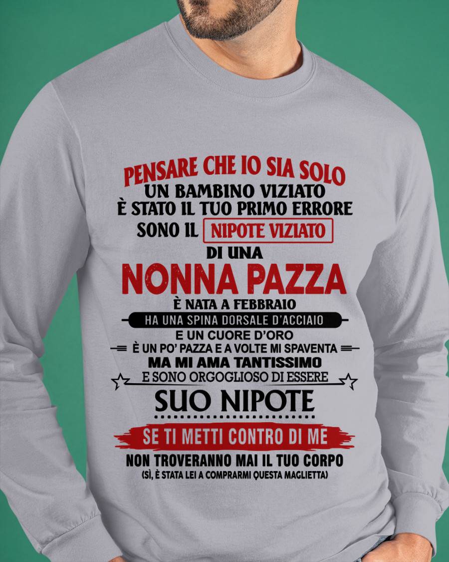 NONNA PAZZA NATA A FEBBRAIO – NIPOTE VIZIATO – DALLA NONNA - TLEE02 (SKU2605-334-02)