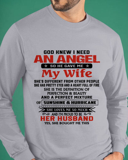 GOD KNEW I NEEDED AN ANGEL SO HE GAVE ME MY WIFE - FROM WIFE - TLEE00 (SKU26T-01-54-00)