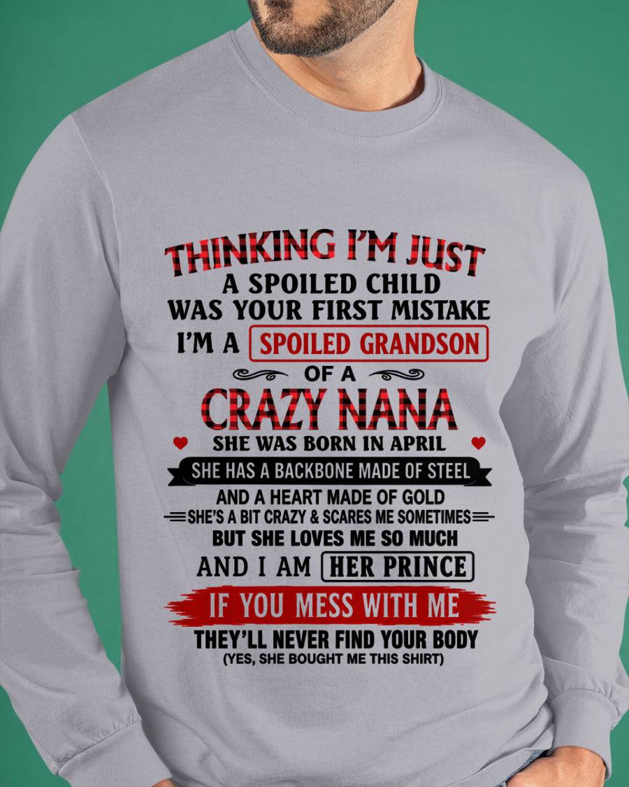 APRIL - NANA LOVES HER GRANDSON SHIRT - FROM GRANDMA - TLEE04 (SKU2608-28-04)