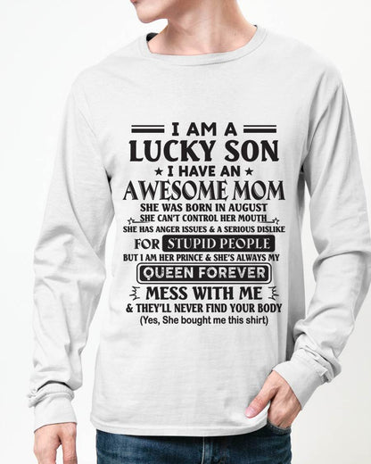 AUGUST - I AM A LUCKY SON I HAVE AN AWESOME MOM - FROM MOM - TLEE08 (SKU11-37-08)