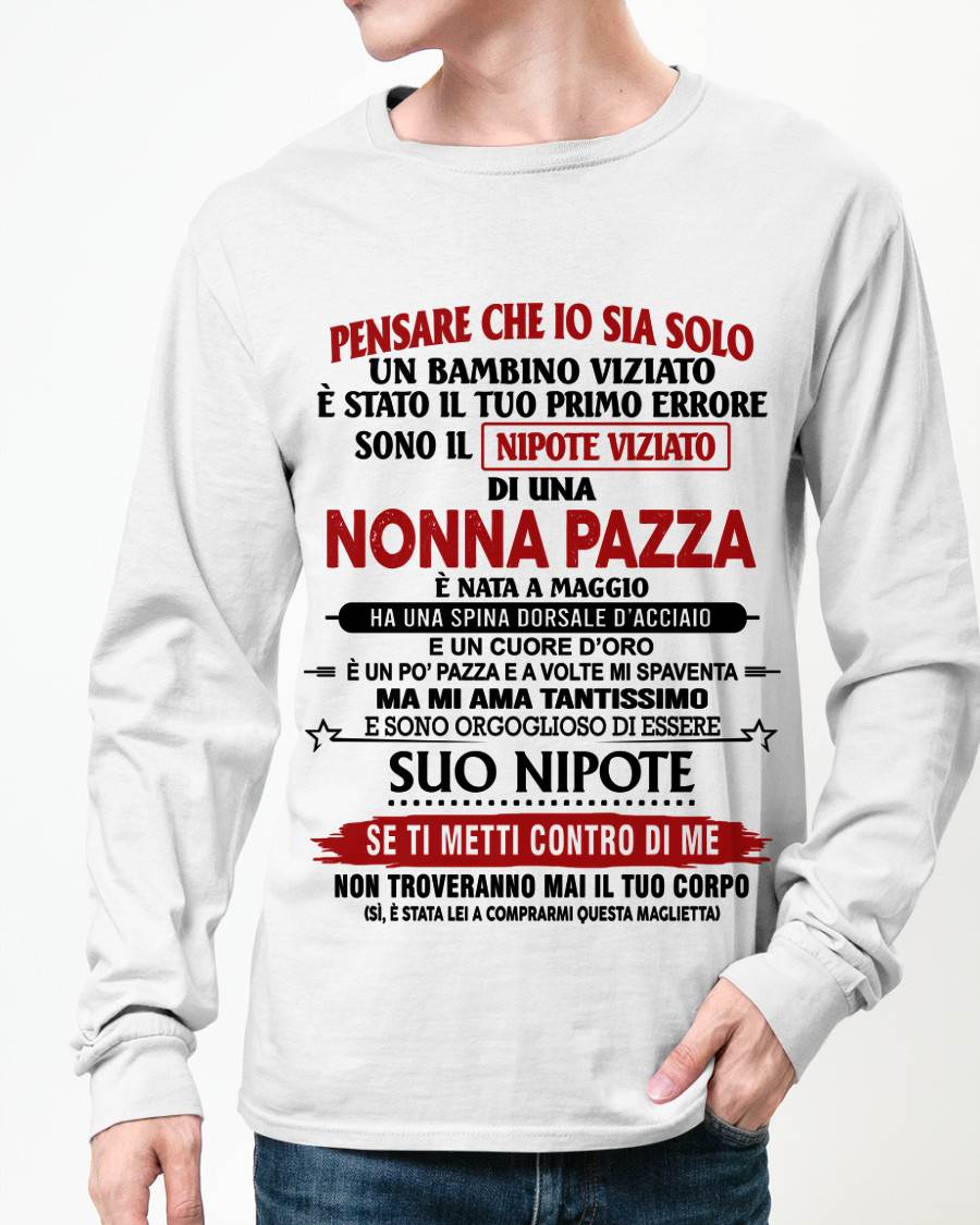 NONNA PAZZA NATA A MAGGIO – NIPOTE VIZIATO – DALLA NONNA - TLEE05 (SKU2605-334-05)