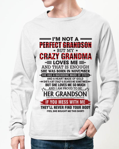 NOVEMBER - I’M NOT PERFECT, BUT MY CRAZY GRANDMA LOVES ME - FROM GRANDMA - TLEE11 (SKU26T-01131-11)