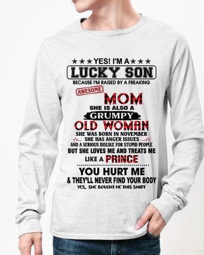 NOVEMBER - LUCKY SON – PROUD TO BE RAISED BY AN AWESOME MOM - FROM MOM - TLEE11 (SKU2603-106-11)