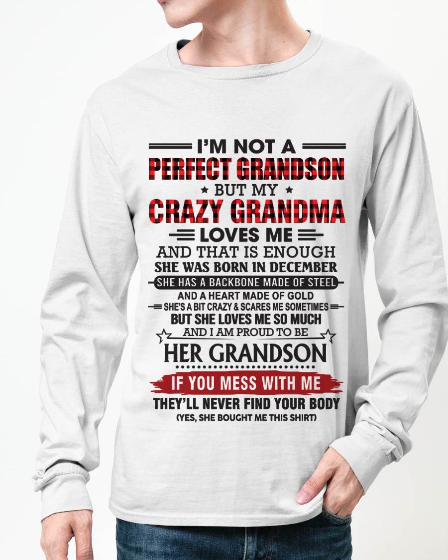 DECEMBER - I’M NOT PERFECT, BUT MY CRAZY GRANDMA LOVES ME - FROM GRANDMA - TLEE12 (SKU26T-01131-12)