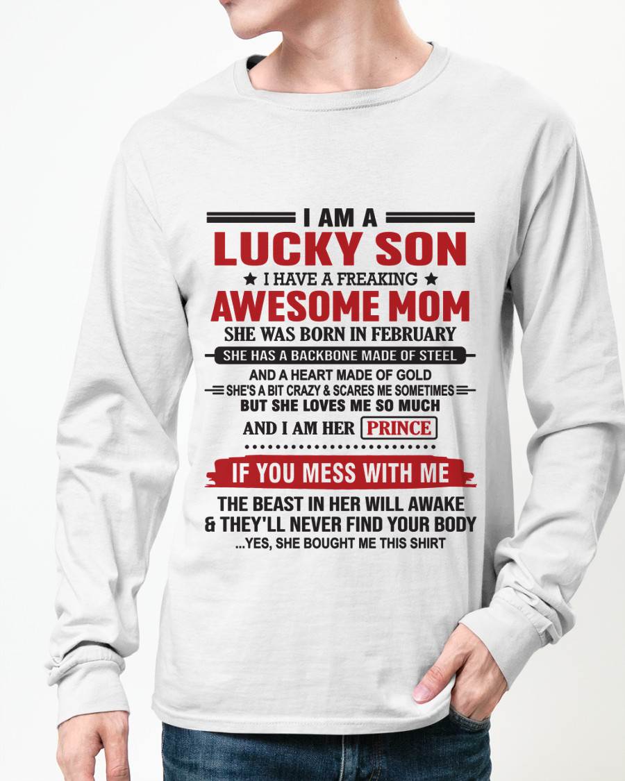 FEBRUARY - LUCKY SON OF A STRONG AND PROTECTIVE MOM - FROM MOM - TLEE02 (SKU2602-97-02)