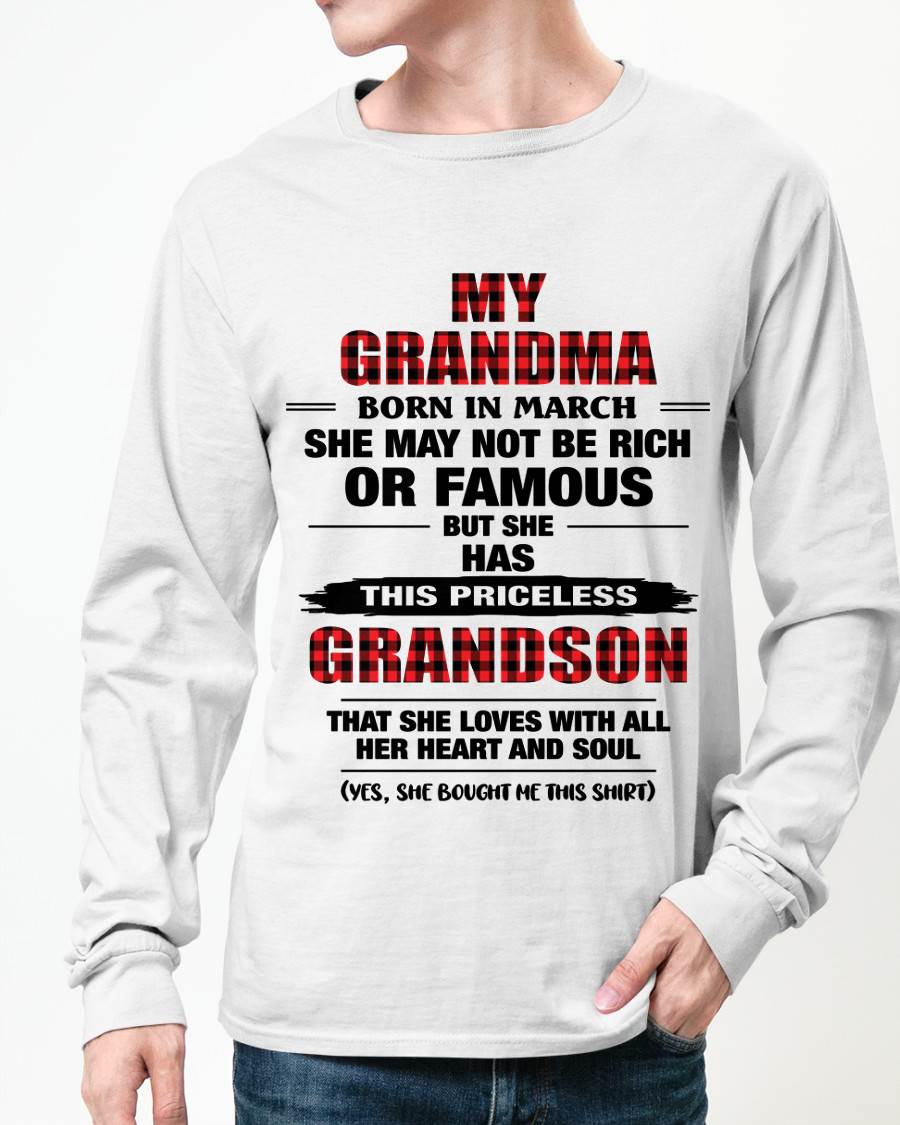 MARCH GRANDMA LOVES ME – PRICELESS GRANDSON GIFT- FROM GRANDMA - TLEE03 (SKU2604-260-03)