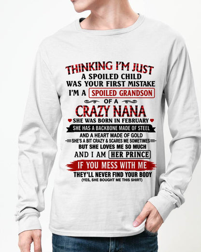 FEBRUARY - NANA LOVES HER GRANDSON SHIRT - FROM GRANDMA - TLEE02 (SKU2608-28-02)