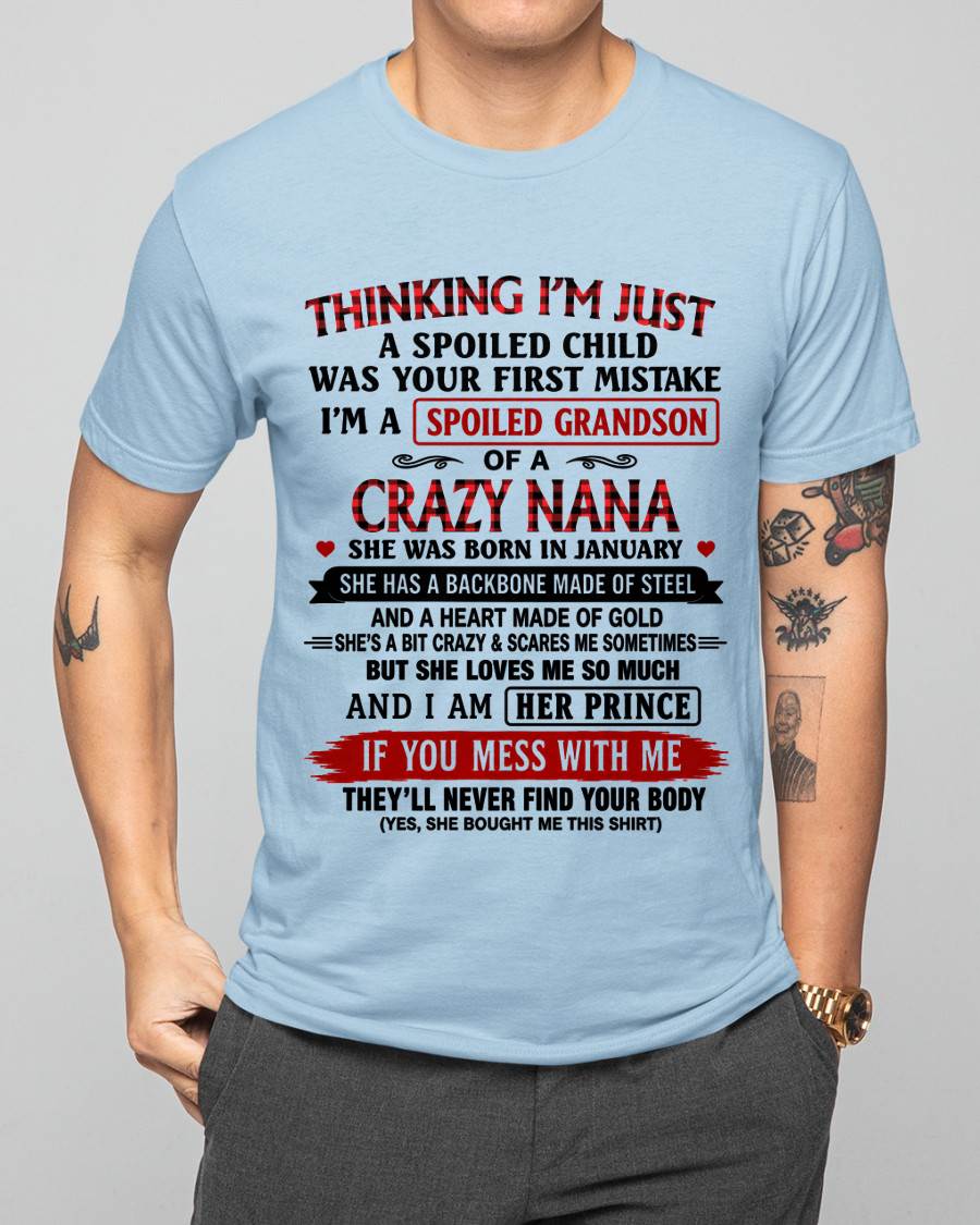JANUARY - NANA LOVES HER GRANDSON SHIRT - FROM GRANDMA - TLEE01 (SKU2608-28-01)