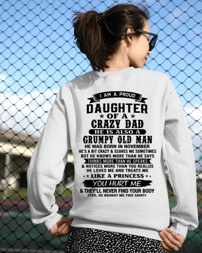 NOVEMBER - FUNNY DAD AND DAUGHTER SHIRT - FROM DAD - TLEE11 (SKU2606-394-11)
