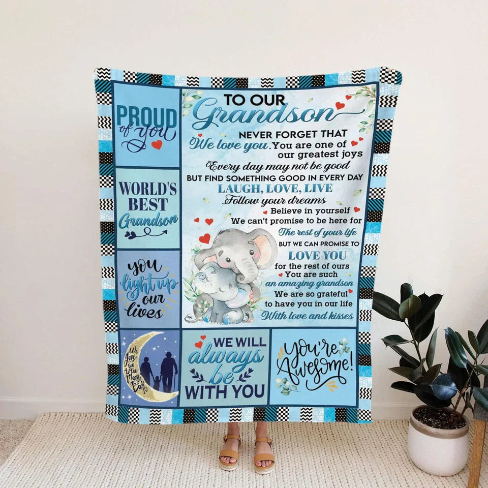 Special Gift For Your Grandson Blanket - From Grand