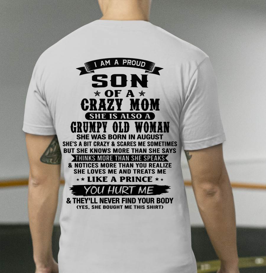 AUGUST - MY MOM IS CRAZY BUT SHE LOVES ME - FROM MOM - TLEE08 (SKU2606-354-08)
