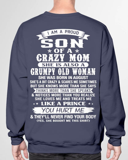 AUGUST - PROUD SON OF A CRAZY MOM - FROM MOM - TLEE08 (SKU2606-127-08)