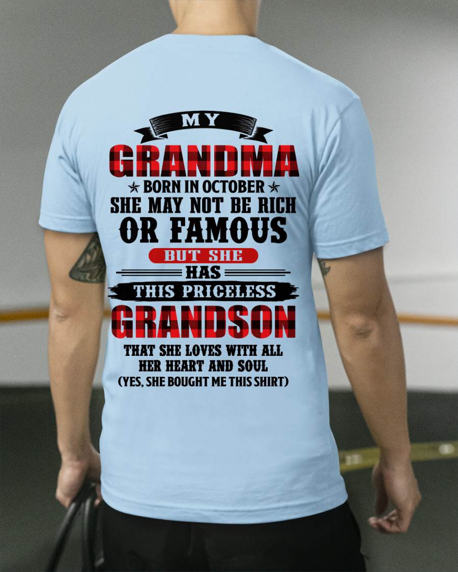 OCTOBER GRANDMA - HER PRICELESS GRANDSON - FROM GRANDMA - TLEE10 (SKU2606-337-10)