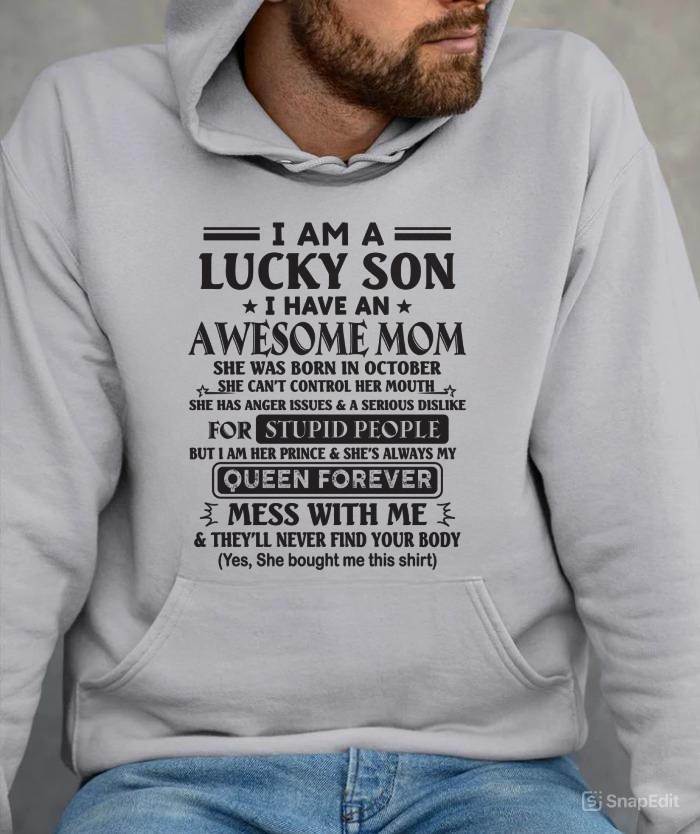 OCTOBER - I AM A LUCKY SON I HAVE AN AWESOME MOM - FROM MOM - TLEE10 (SKU11-37-10)