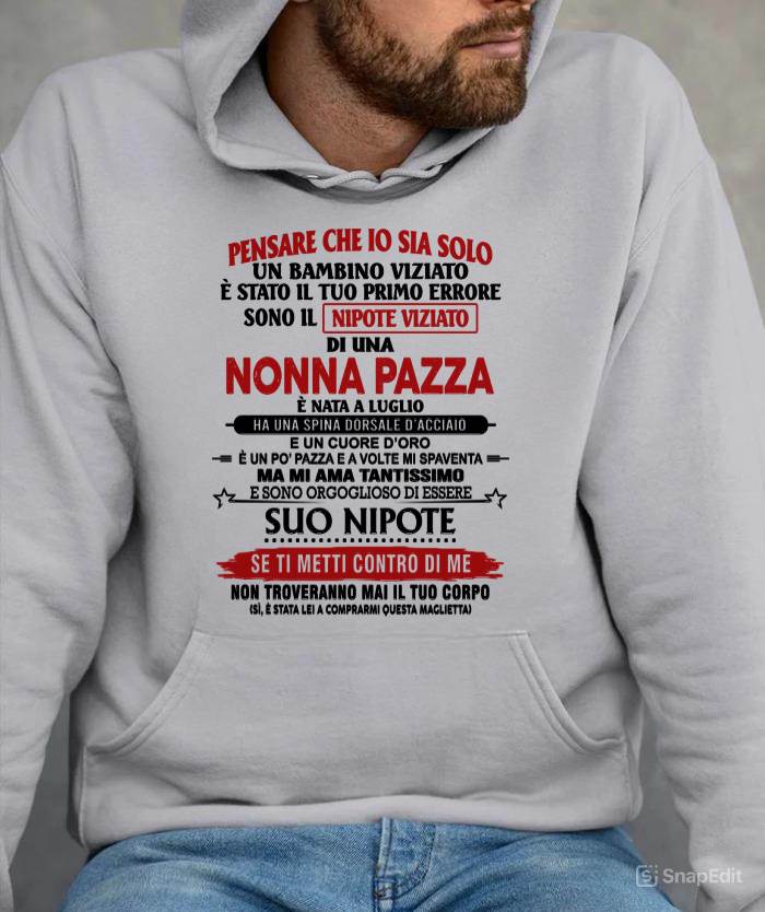 NONNA PAZZA NATA A LUGLIO – NIPOTE VIZIATO – DALLA NONNA - TLEE07 (SKU2605-334-07)