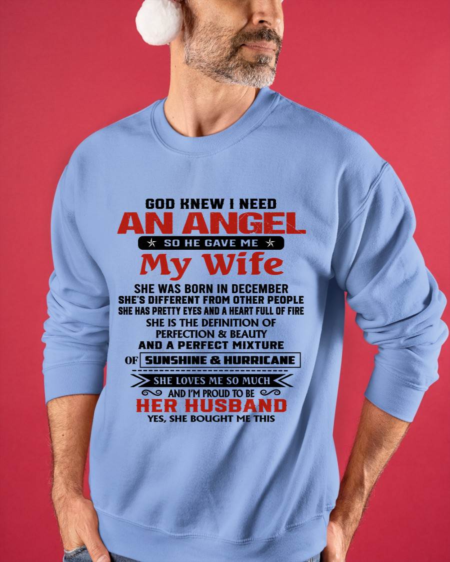 DECEMBER - GOD KNEW I NEEDED AN ANGEL SO HE GAVE ME MY WIFE - FROM WIFE - TLEE12 (SKU26T-01-54-12)