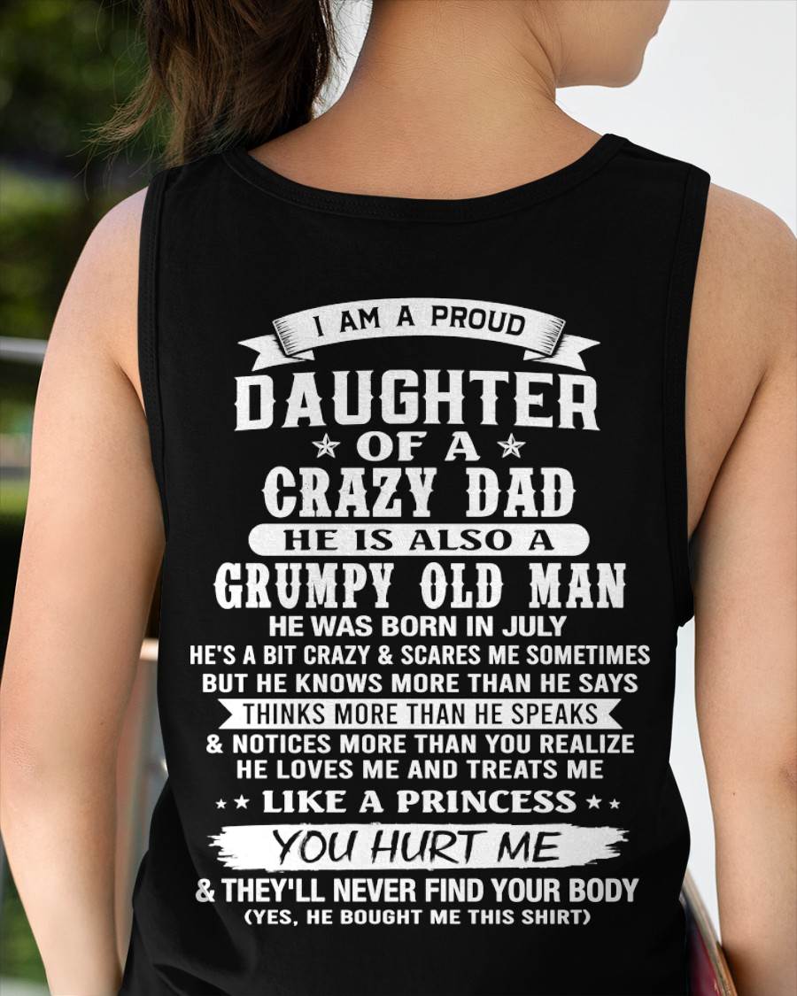 JULY - PROUD DAUGHTER OF A CRAZY DAD - FROM DAD - TLEE07 (SKU2606-70-07)