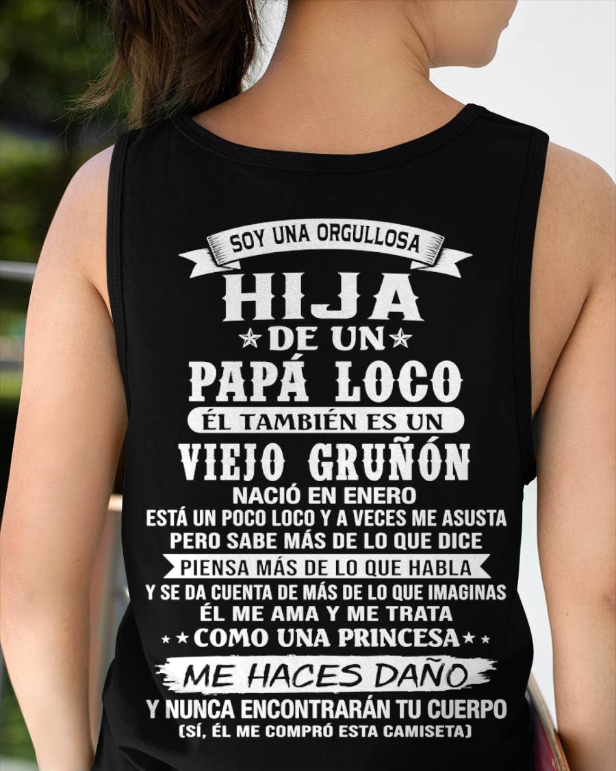 ENERO / HIJA DE UN PAPÁ LOCO SHIRT - REGALO DE PAPÁ  - TLEE01 (SKU2606-229-01)