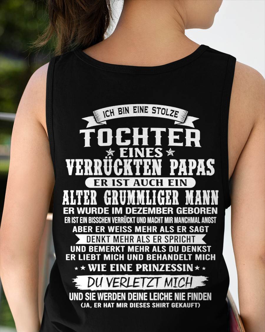 DEZEMBER / TOCHTER EINES VERRÜCKTEN PAPAS SHIRT - GESCHENK VOM PAPA - TLEE12 (SKU2606-230-12)