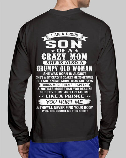 AUGUST - PROUD SON OF A CRAZY MOM - FROM MOM - TLEE08 (SKU2606-127-08)