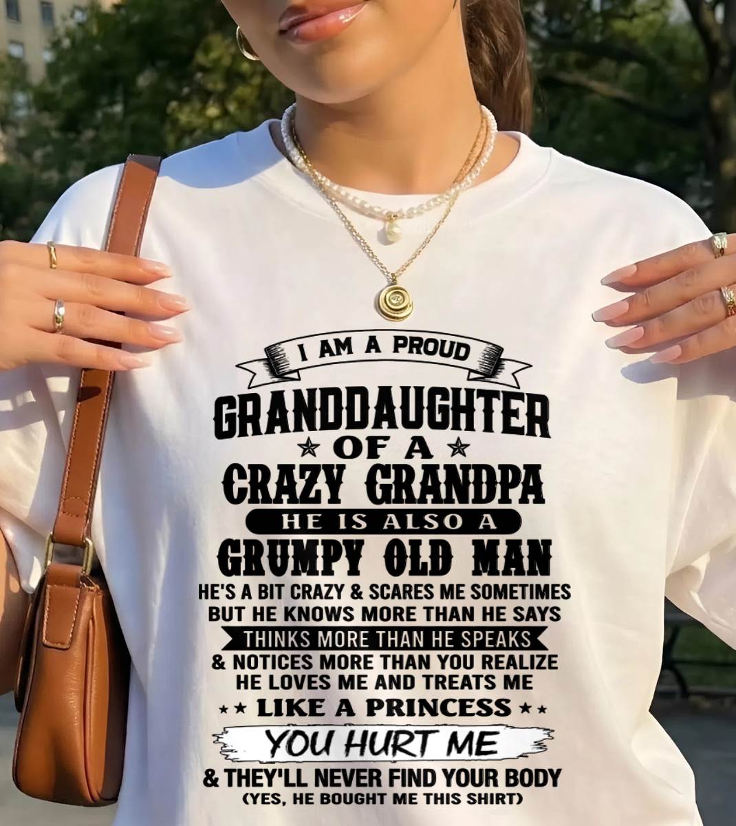 PROUD GRANDDAUGHTER OF A CRAZY GRANDPA - FROM GRANDPA - TLEE00 (SKU2607-114-00)