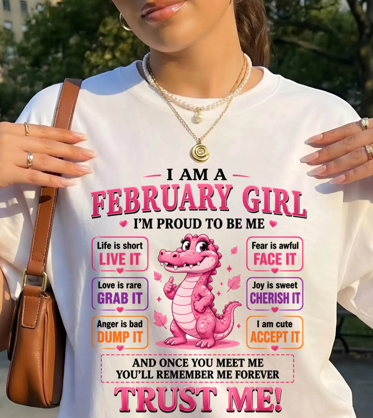 FEBRUARY GIRL CUTE ALLIGATOR TEE - FOR WOMEN - TLEE02 (SKU2607-236-02)