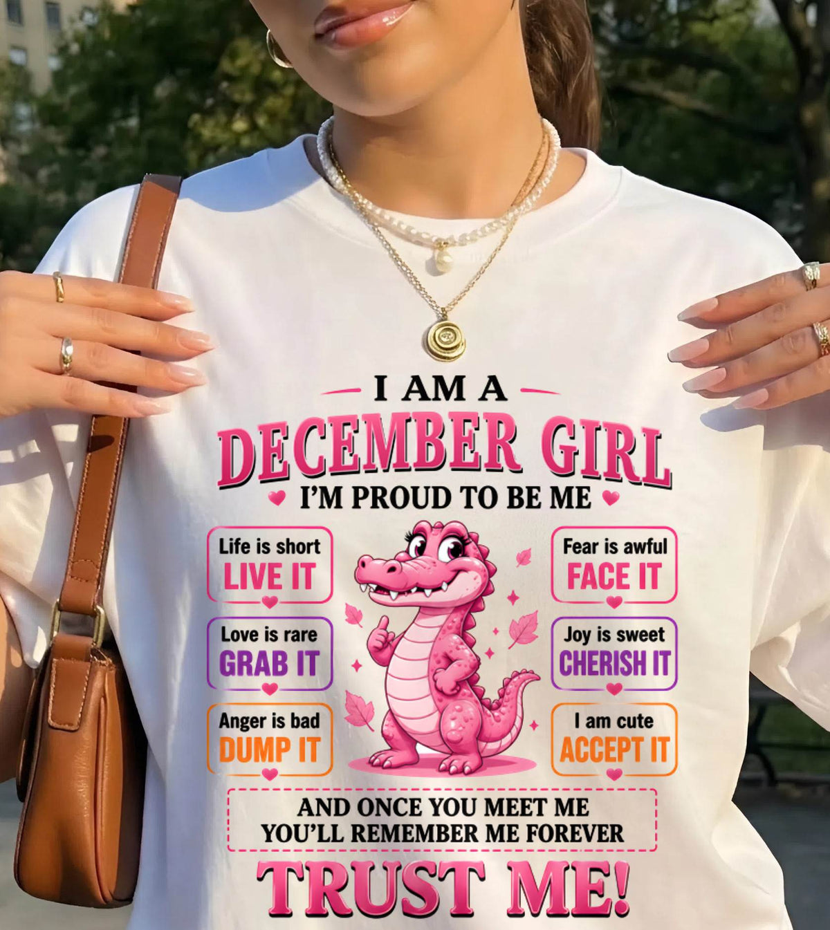 DECEMBER GIRL CUTE ALLIGATOR TEE - FOR WOMEN - TLEE12 (SKU2607-236-12)