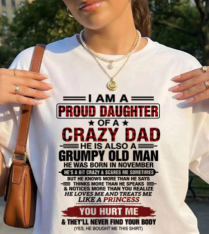 NOVEMBER - BEST DAD BEST DAUGHTER SHIRT - FROM DAD - TLEE11 (SKU2608-27-11)