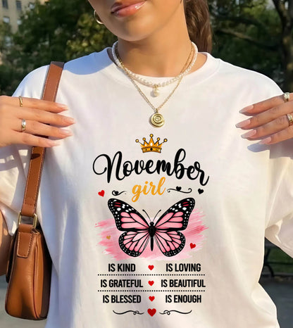 NOVEMBER GIRL BUTTERFLY SHIRT - FOR WOMEN - TLEE11 (SKU2608-593-11)