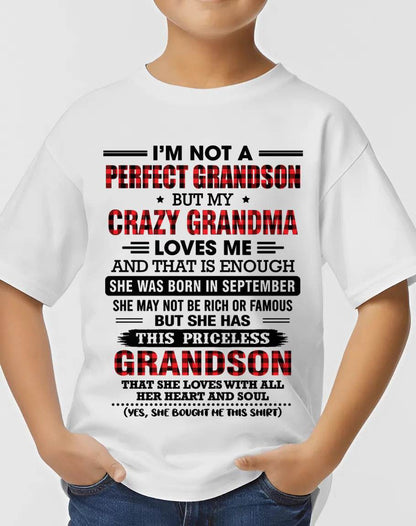 SEPTEMBER - NOT PERFECT, JUST GRANDMA’S FAVORITE GRANDSON - FROM GRANDMA - TLEE09 (SKU2606-362-09)