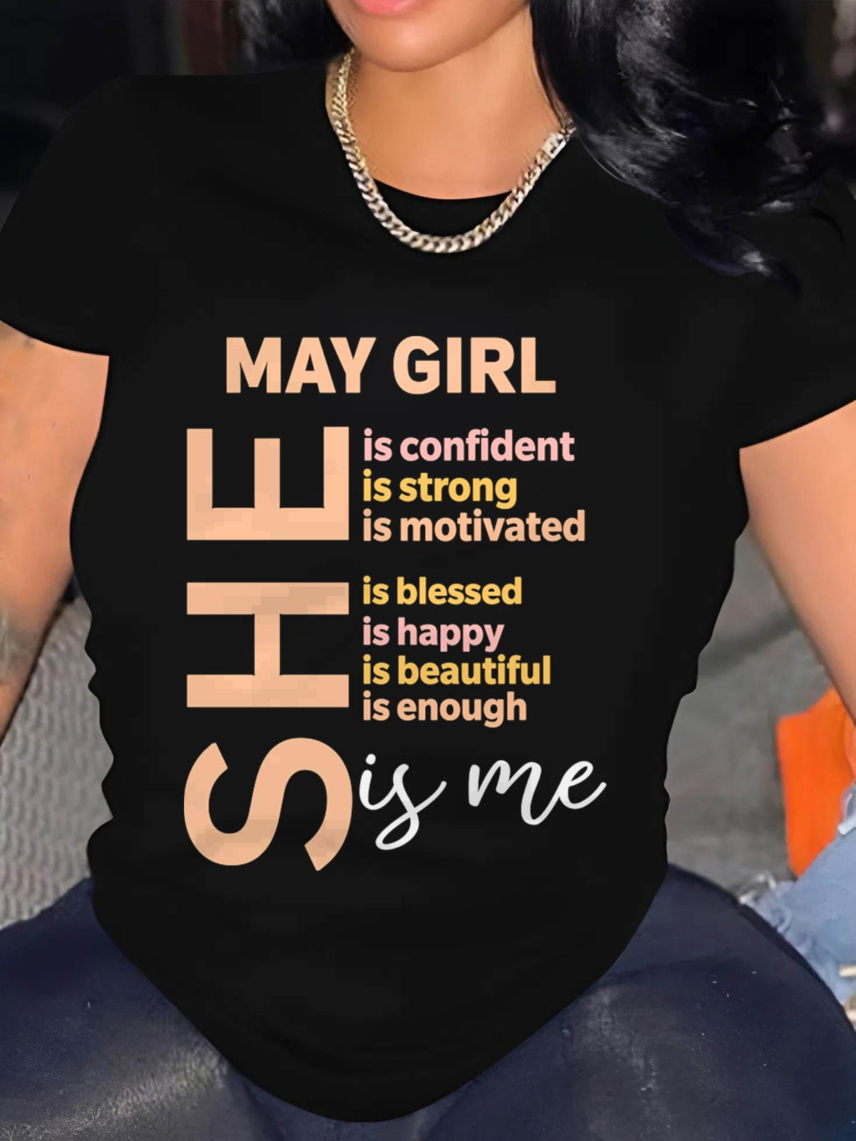 MAY GIRL - SELF LOVE TYPOGRAPHY - FOR WOMEN - TLEE05 (SKU2606-255-05)