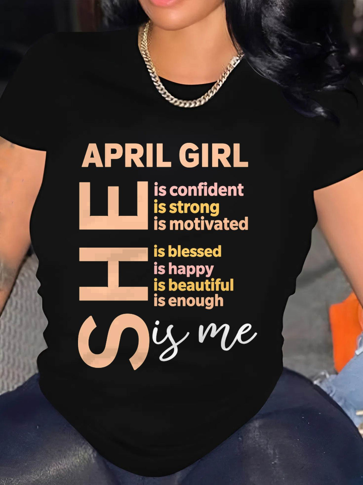 APRIL GIRL - SELF LOVE TYPOGRAPHY - FOR WOMEN - TLEE04 (SKU2606-255-04)