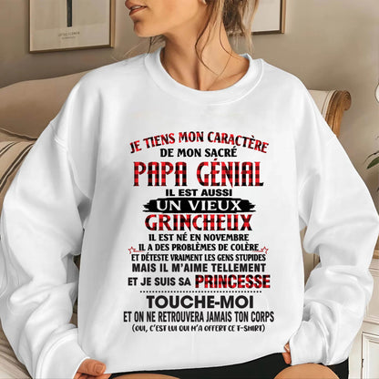 NOVEMBRE / FILLE À PAPA GÂTÉE ET FIÈRE - CADEAU DE PAPA - TLEE11 (SKU2605-355-11)