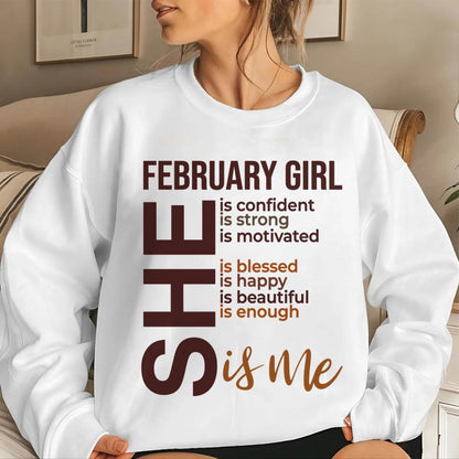 FEBRUARY BORN GIRL – CONFIDENT & STRONG - FOR WOMEN - TLEE02 (SKU2605-04-02)