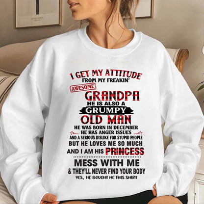 DECEMBER - I GET MY ATTITUDE FROM MY FREAKIN’ AWESOME GRANDPA HE IS ALSO A GRUMPY OLD MAN - FROM GRANDPA - TLEE12 (SKU2603-36-12)