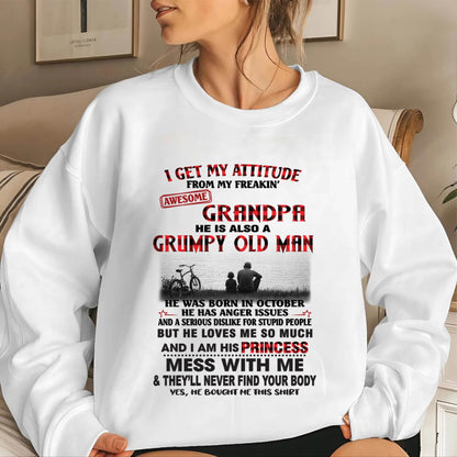 OCTOBER GRANDPA - GRUMPY • AWESOME • PROTECTIVE - FROM GRANDPA - TLEE10 (SKU2605-176-10)