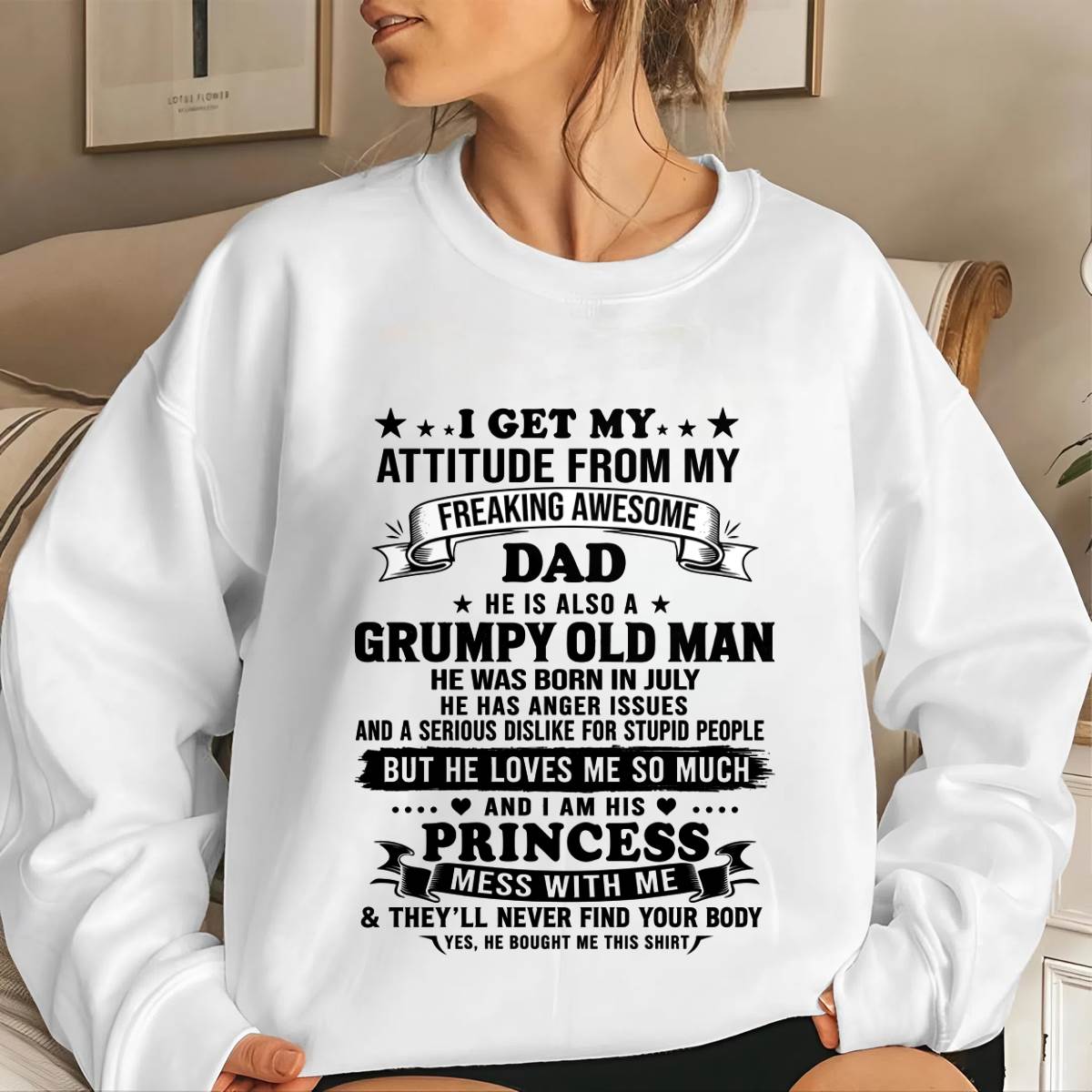 JULY - AWESOME DAD PRINCESS SHIRT - FROM DAD - TLEE07 (SKU2607-352-07)