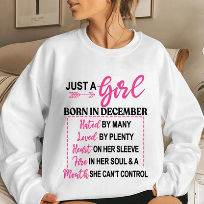 BORN IN DECEMBER – A GIRL WITH ATTITUDE, HEART, AND A MOUTH SHE CAN’T CONTROL - FOR WOMEN - TLEE12 (SKU2603-363-12)