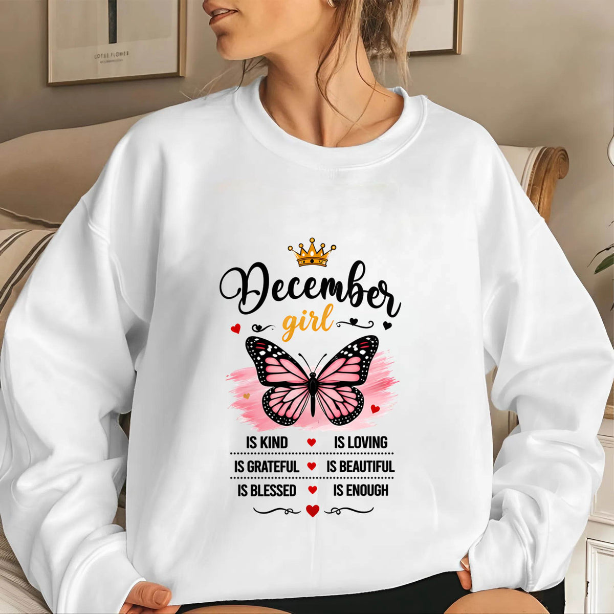 DECEMBER GIRL BUTTERFLY SHIRT - FOR WOMEN - TLEE12 (SKU2608-593-12)