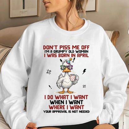APRIL BORN – FEISTY WOMAN, DON’T TEST ME, I LIVE MY WAY - FOR WOMEN - TLEE04 (SKU2603-333-04)