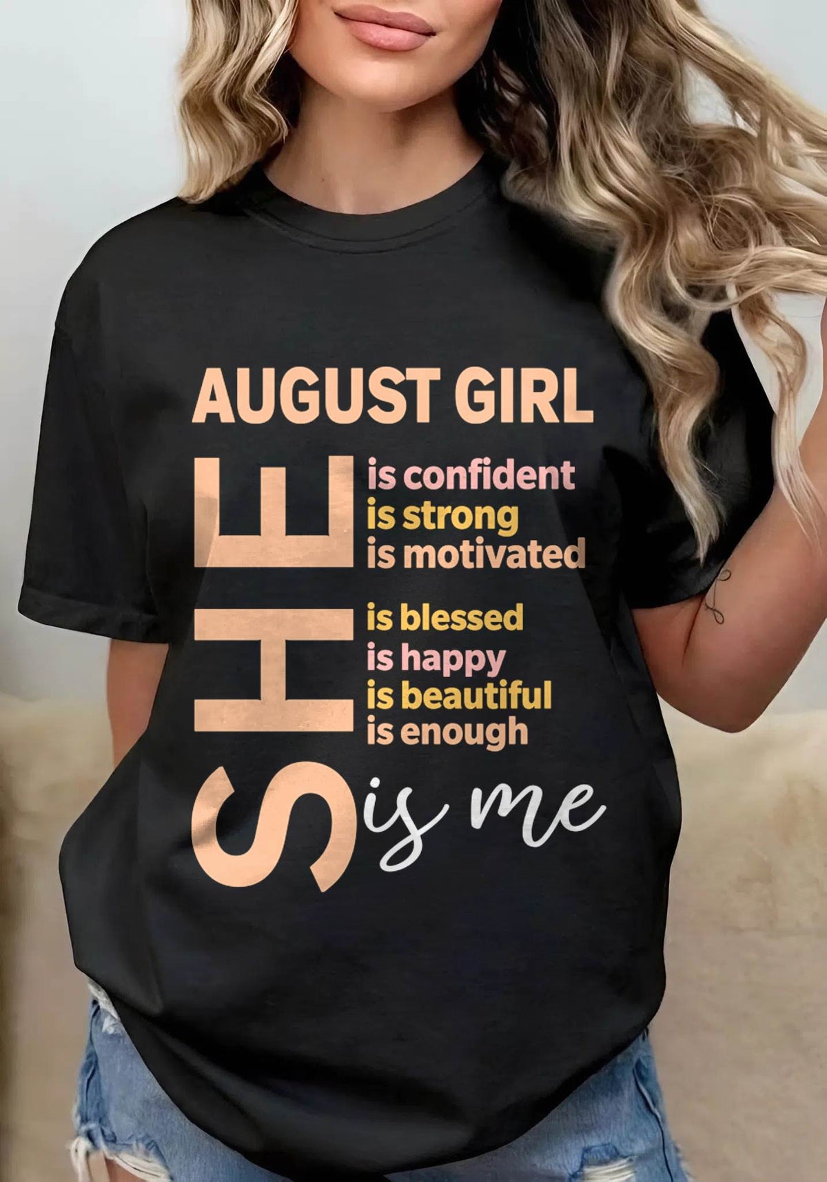 AUGUST GIRL - SELF LOVE TYPOGRAPHY - FOR WOMEN - TLEE08 (SKU2606-255-08)