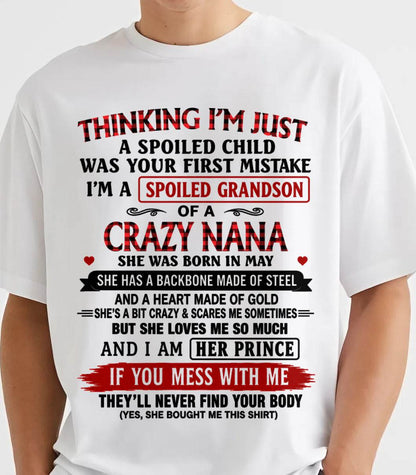 MAY - NANA LOVES HER GRANDSON SHIRT - FROM GRANDMA - TLEE05 (SKU2608-28-05)
