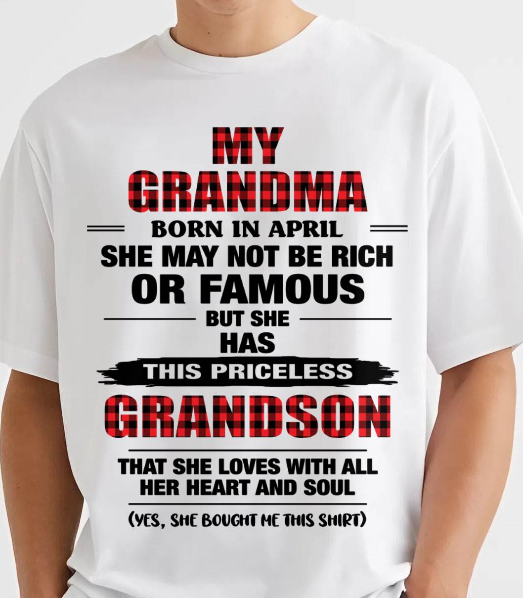 APRIL GRANDMA LOVES ME – PRICELESS GRANDSON GIFT- FROM GRANDMA - TLEE04 (SKU2604-260-04)