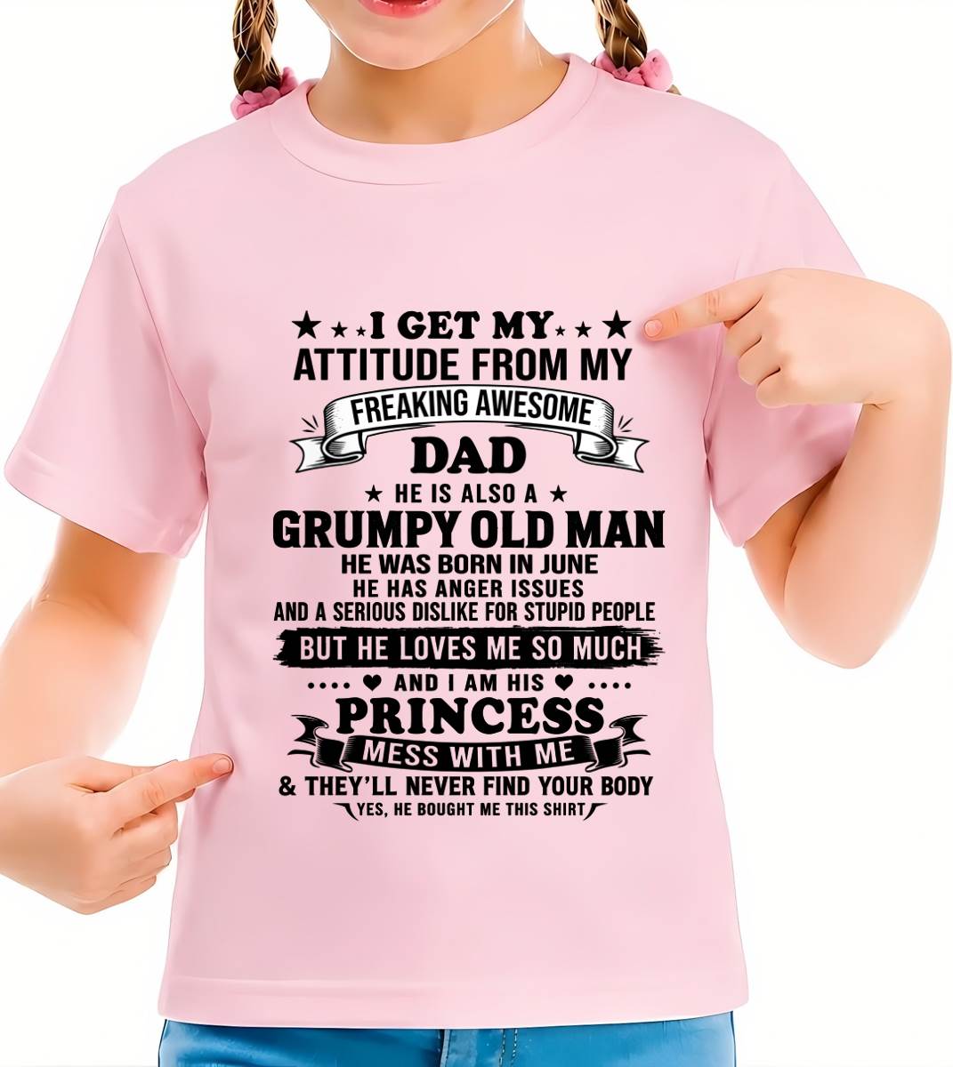 JUNE - AWESOME DAD PRINCESS SHIRT - FROM DAD - TLEE06 (SKU2607-352-06)