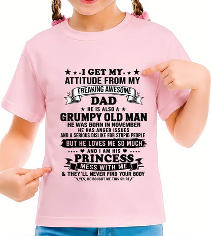 NOVEMBER - AWESOME DAD PRINCESS SHIRT - FROM DAD - TLEE11 (SKU2607-352-11)