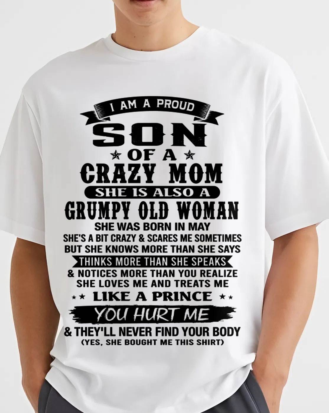 MAY - PROUD SON OF A FREAKIN' AWESOME MOM - FROM MOM - TLEE05 (SKU2607-60-05)
