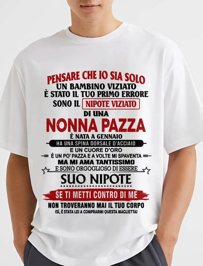 NONNA PAZZA NATA A GENNAIO – NIPOTE VIZIATO – DALLA NONNA - TLEE01 (SKU2605-334-01)
